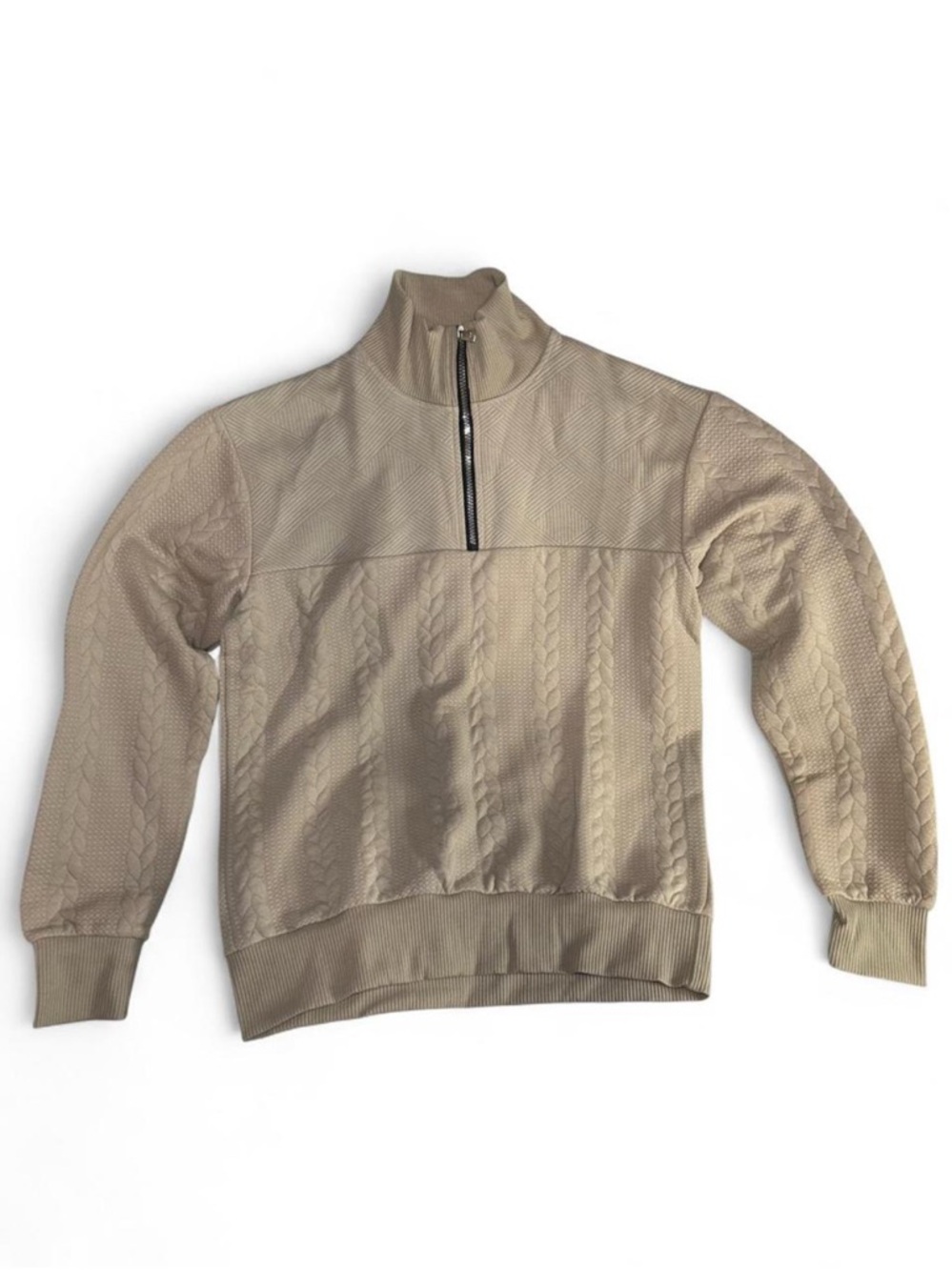 Mens Quarter Zip Pullover Sweater Long Sleeve Sweatshirt - Brand New